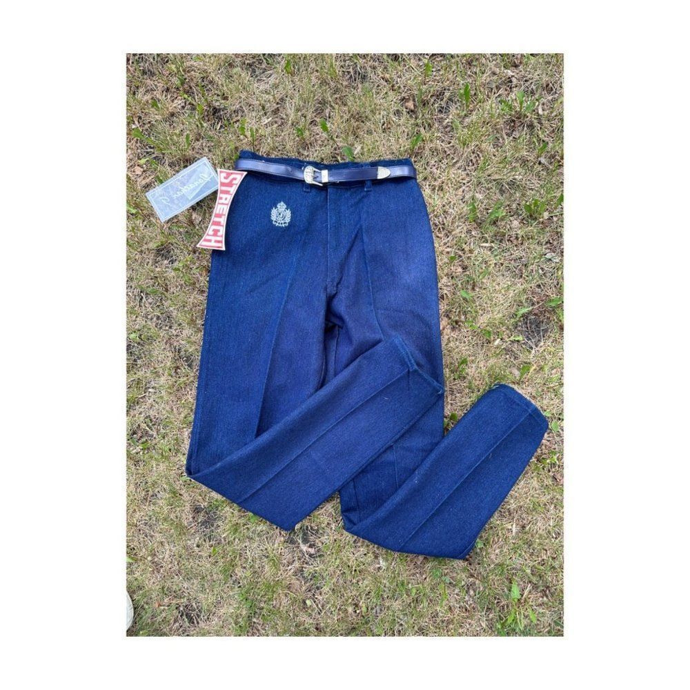 Vtg | 90s does 70s Indigo Blue Denim Jeans Jonathan G High Waist Taper Sz 29